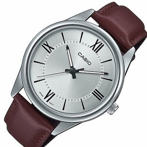 CASIO/Standard【カシオ/スタンダード】メンズ腕時計 シルバー文字盤 ブラウンレザーベルト 海外モデル MTP-V005L-7B5（送料無料）