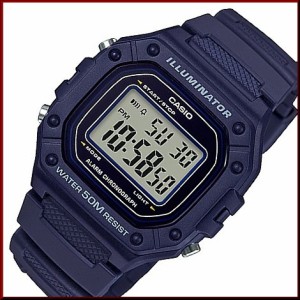 CASIO【カシオ/スタンダード】アラームクロノグラフ メンズ腕時計 デジタルモデル ラバーベルト【海外モデル】W-218H-2A（送料無料）