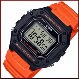 CASIO【カシオ/スタンダード】アラームクロノグラフ メンズ腕時計 デジタルモデル ラバーベルト【海外モデル】W-218H-4B2（送料無料）