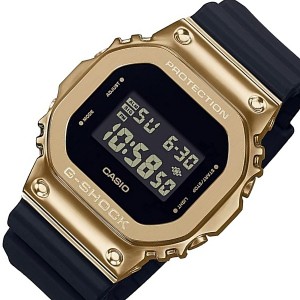 CASIO/G-SHOCK【カシオ/Gショック】メンズ腕時計 ベーシックメタルケースモデル ブラック/ゴールド(海外モデル)GM-5600G-9