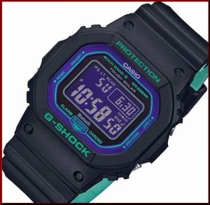 カシオ/G-SHOCK【CASIO/Gショック】モバイルリンク ソーラー電波腕時計 ブラック/グリーン/パープル【海外モデル】GW-B5600BL-1