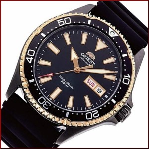 ORIENT オリエント メンズ腕時計 ダイバースタイルモデル 自動巻 ラバーベルト ブラック/ゴールド海外モデル RA-AA0005B19B