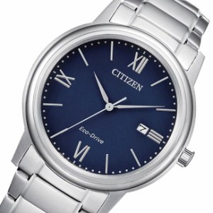 【CITIZEN/シチズン】メンズ ソーラー腕時計 ネイビー文字盤 メタルベルト AW1670-82L 海外モデル