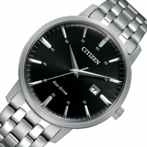【CITIZEN/シチズン】メンズ ソーラー腕時計 ブラック文字盤 メタルベルト BM7460-88E 海外モデル