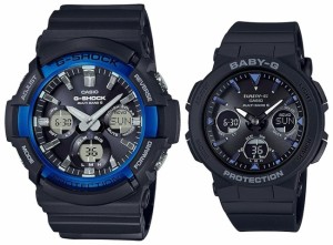 カシオ/G-SHOCK【CASIO/BABY-G】ペアウォッチ ソーラー電波腕時計 ブラック【国内正規品】GAW-100B-1A2JF-BGA-2500-1AJF