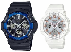 カシオ/G-SHOCK【CASIO/BABY-G】ペアウォッチ ソーラー電波腕時計 ブラック/ホワイト【国内正規品】GAW-100B-1A2JF-BGA-2500-7AJF