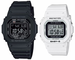 カシオ/G-SHOCK【CASIO/BABY-G】ペアウォッチ ソーラー電波腕時計 ブラック/ホワイト【国内正規品】GW-M5610U-1BJF/BGD-5650-7JF