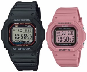 カシオ/G-SHOCK【CASIO/BABY-G】ペアウォッチ ソーラー電波腕時計 ブラック/ピンク【国内正規品】GW-M5610U-1JF/BGD-5650-4JF