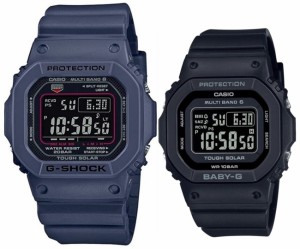 カシオ/G-SHOCK【CASIO/BABY-G】ペアウォッチ ソーラー電波腕時計 ネイビー/ブラック【国内正規品】GW-M5610U-2JF/BGD-5650-1CJF