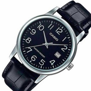 CASIO【カシオ/スタンダード】メンズ腕時計 アナログモデル ブラック文字盤 ブラックレザーベルト 海外モデル MTP-V002L-1B（送料無料）