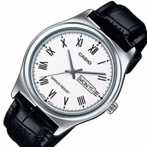 CASIO【カシオ/スタンダード】メンズ腕時計 アナログモデル ホワイト文字盤 ブラックレザーベルト 海外モデル MTP-V006L-7B（送料無料）