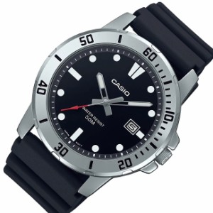 CASIO【カシオ】スタンダード メンズ腕時計 ブラック文字盤 ブラックラバーベルト 海外モデル MTP-VD01-1E