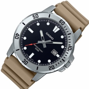 CASIO【カシオ】スタンダード メンズ腕時計 ブラック文字盤 ブラウンラバーベルト 海外モデル MTP-VD01-5E