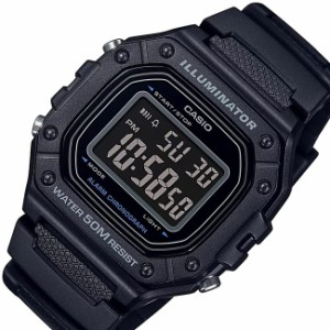 CASIO【カシオ/スタンダード】アラームクロノグラフ メンズ腕時計 デジタルモデル ラバーベルト海外モデル W-218H-1B（送料無料）