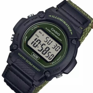 CASIO【カシオ/スタンダード】メンズ腕時計 デジタルモデル グリーンナイロンベルト 海外モデル W-219HB-3A（送料無料）