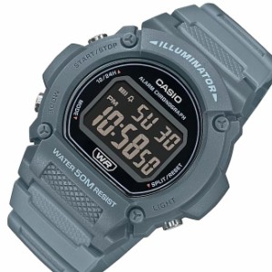 CASIO【カシオ/スタンダード】メンズ腕時計 デジタルモデル グレイシュライトネイビーケース ラバーベルト 海外モデル W-219HC-2B（送料