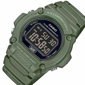 CASIO【カシオ/スタンダード】メンズ腕時計 デジタルモデル グリーンケース ラバーベルト 海外モデル W-219HC-3B（送料無料）