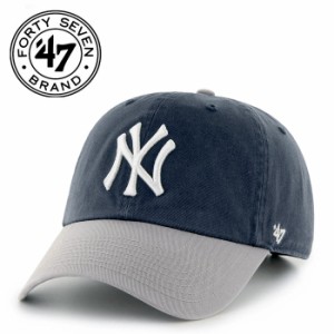 47BRAND 47ブランド ヤンキース CAP キャップ Yankees'47 CLEAN UP Navy×Gray メンズ B系
