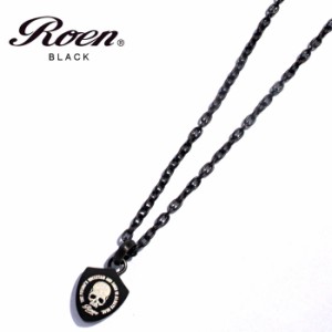 Roen BLACK(ロエンブラック)クリスタルガラスネックレス スカル ステンレス ロエン メンズ