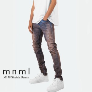 mnml ミニマル“M139 STRETCH DENIM”裾ZIP 大きいサイズ かっこいいい おしゃれ スリム ストレッチデニムパンツ ジーンズ スリムジーン