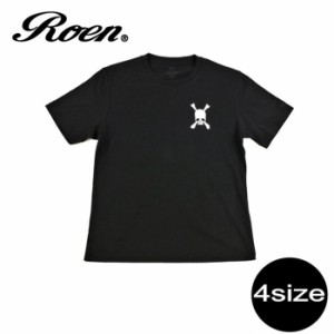 送料無料 ロエン roen Tシャツメンズ レディース ファッション カットソー ブラック 黒 半袖 プリント ロゴ スカル 丸首 スカル ドクロ