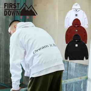 ファーストダウン FIRST DOWN PRINT PULLOVER HOODIE パーカー フーディー メンズ レディース ユニセックス ストリート カジュアル アウ