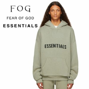 FOG ESSENTIALS エフオージーエッセンシャルズ フロントロゴニットフーディー長袖 厚手 オーバーサイズ 大きいサイズ FEAR OF GOD ストリ