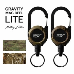 ROOT CO. マグネット内蔵型リールカラビナ GRAVITY MAG REEL LITE ミリタリーエディション カモフラ 迷彩