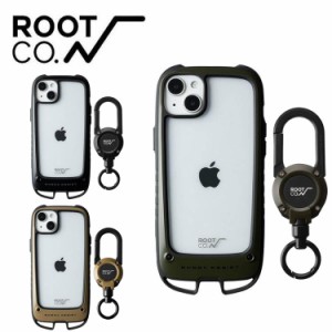 ROOT CO ルートコー iPhone14Plus専用ケース+マグネット内蔵型リールカラビナ セット スマホケース スマートフォンケース アウトドア キ
