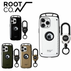 ROOT CO ルートコー iPhone14ProMax専用ケース+マグネット内蔵型リールカラビナ セット スマホケース 軽量 アウトドア キャンプ 登山 