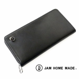 JAM HOME MADE ジャムホームメイド シェルコードバンラウンドファスナー長財布 ロングウォレット 馬革 本革 牛革 カウハイド ブラック 黒