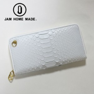 JAM HOME MADE ジャムホームメイド パイソンジップロングウォレット -WHITE- 長財布 メンズ レディース ユニセックス 蛇革 牛革 財布