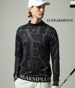 LUXEAKMPLUS リュクスエイケイエムプラス 裾ロゴ総柄モックネックTシャツ 長袖 ゴルフ メンズ 男性 GOLF スポーツ おしゃれ