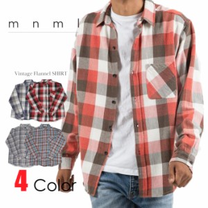 セール SALE  mnml/ミニマル チェック柄長袖シャツ　vintage flannel shirt 18ML-AW747F 
