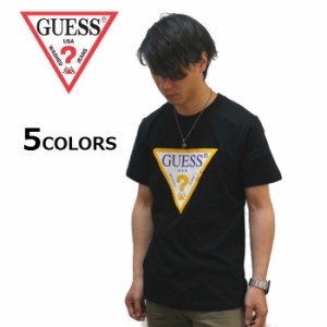 ゲス GUESS 発砲プリントカラーロゴ半袖Tシャツ メンズ レディース ユニセックス カジュアル ストリート トップス プレゼント ギフト