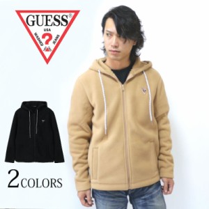 ゲス パーカー GUESS ミニロゴフリースジップパーカー フーディー フリース ボアパーカー メンズ レディース ユニセックス カジュアル 秋