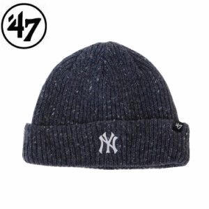 47 フォーティセブン ヤンキース ニット帽 Mottle Cuff Knit Navy ニットキャップ 帽子 cap 秋冬 スキー スノボ ギフト プレゼント