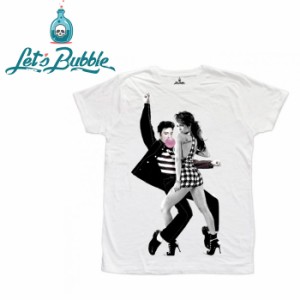 レッツバブル Let's Bubble Dancing -WHITE- パロディ Tシャツ イタリアブランド 半袖 メンズ tシャツ イタリア ホワイト