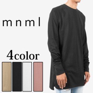   mnml ミニマル SPLIT BACK RAGLAN L/S TEE 長袖 オーバーサイズ メンズ 大きいサイズ XL ブラック ホワイト ピンク サンド