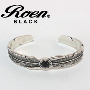 Roen BLACK【ロエンブラック】フェザーバングル オニキス ブレスレット[ro-301] シルバー アクセサリー メンズ