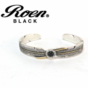 Roen BLACK【ロエンブラック】フェザーバングル オニキス シルバー×ゴールド[ro-303]