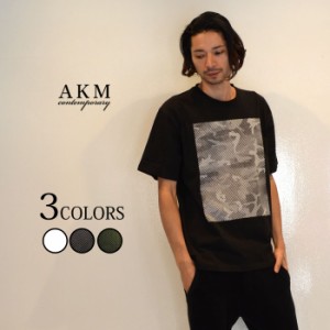 AKM Contemporary エイケイエムコンテンポラリー ラインカモプリントビッグTシャツ メンズ akm オーバーサイズ 半袖 tee tシャツ