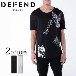DEFEND PARIS ディフェンド パリス FARO DRAWING T-SHIRT 半袖 Tシャツ ブラック ホワイト オシャレ ストリート