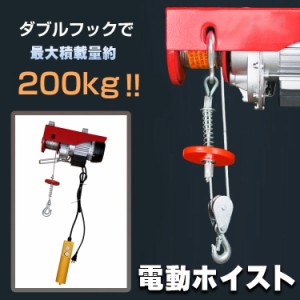 電動ホイスト リモコン 100v 積み上げ 200kg 安全機能 工場 倉庫 自宅 ny387