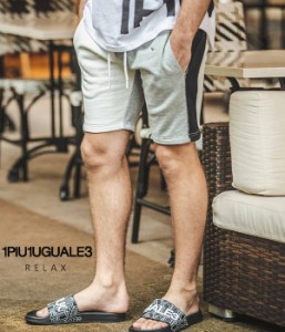 1PIU1UGUALE3 RELAX(ウノピゥウノウグァーレトレ)ヘビースウェットクレイジーハーフパンツ メンズ カジュアル スポーツ ショーツ 短パン 