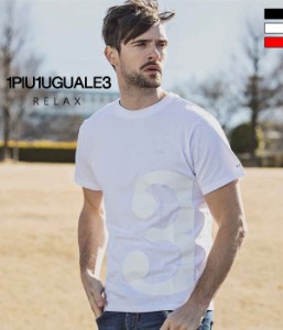 1PIU1UGUALE3 RELAX(ウノピゥウノウグァーレトレ)3ロゴプリント半袖Tシャツ カットソー メンズ カジュアル スポーツ ブランド おしゃれ 