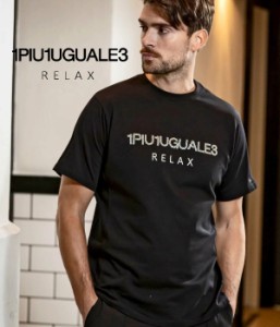 1PIU1UGUALE3 RELAX ウノピゥウノウグァーレトレ リラックス ビーズロゴTシャツ メンズ 半袖 カットソー カジュアル きれいめ スポーツ 