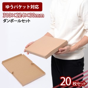 A4サイズ N式ダンボール 20枚セット A4/厚さ3cm/両面茶ゆうパケット対応 (5400) 段ボール 梱包 配送 通販 発送 ネットショップ