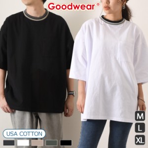 新作 Tシャツ メンズ レディース 半袖 ブランド ロンT 無地 厚手 おしゃれ 大きいサイズ コットン 綿 Goodwear グッドウェア