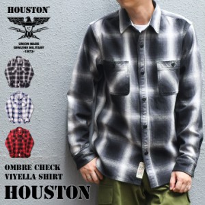新作 HOUSTON ヒューストン OMBRE CHECK VIYELLA SHIRT ビエラシャツ メンズ トップス 長袖 シャツ チェックシャツ ネルシャツ ブランド 